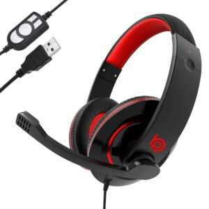 BigPassport USB Wired Over-Ear Headphones with Mic